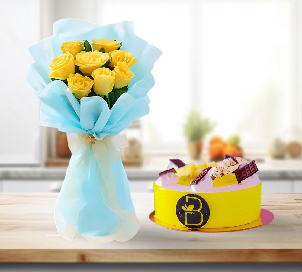  Pineapple flavour with yellow rose bouquet 